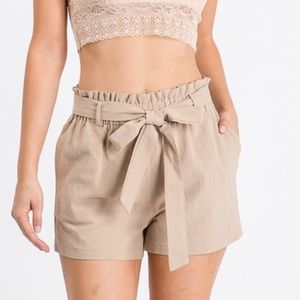 Khaki Paperbag Shorts